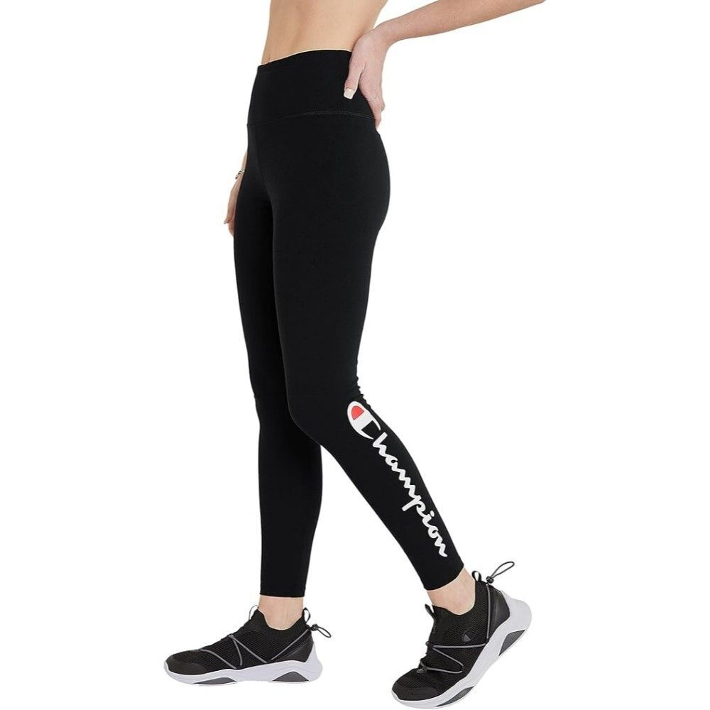 Champion Women's 7/8 Leggings SMALL Authentic Black Moisture Wicking 25" Inseam